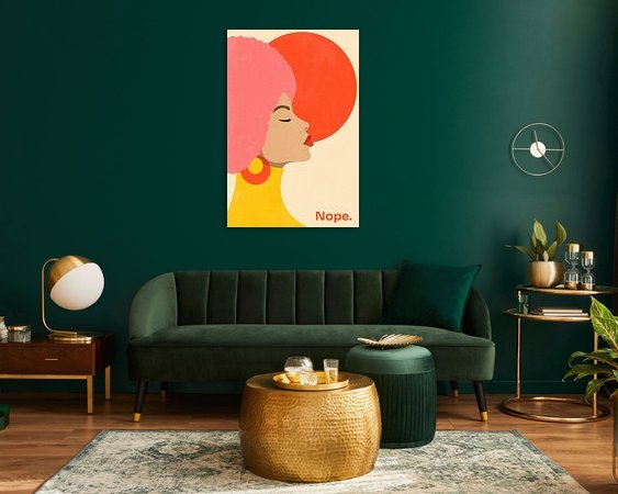 Voorbeeld van het werk in een kamer