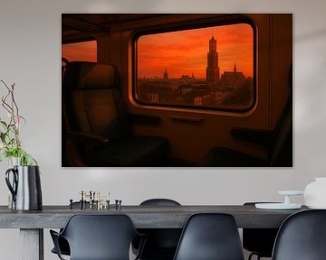 Sonnenuntergang aus dem Zug: Ein bezaubernder Blick auf Utrecht