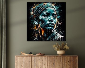 Een portret van een jonge vrouw van Afrikaanse afkomst