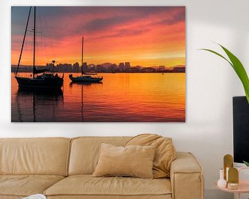 Vivid Orange Sunrise - San Diego Harbor