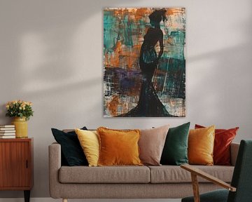 Vrouw Silhouet | Vrouw met Silhouet en Kleuren van Kunst Kriebels