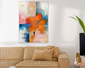 Modern abstract Bloemen van Abstract Schilderij