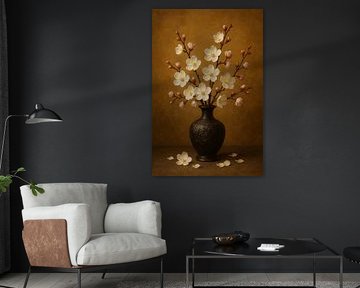 Elegance in Bloom: Blumenarrangement in einer antiken Vase