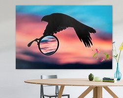 Voorbeeld van het werk in een kamer