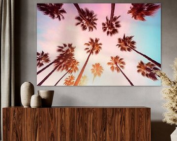 Palmbomen bij zonsondergang in Beverly Hills van Philippe HUGONNARD