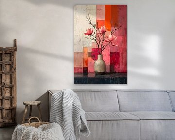 Magnolia Blokwerk II – Rood in Ritme van Studio Ypie