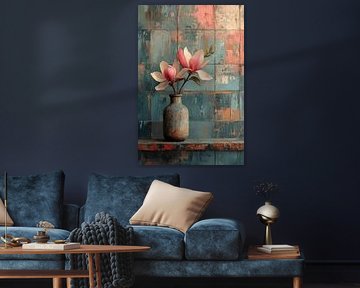 Magnolia Blockwork Blue I - Still life by Studio Ypie