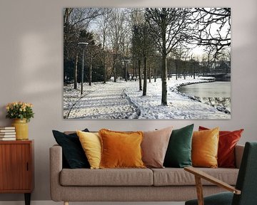 Park in de sneeuw, een winterlandschap van Stefanie Orlati