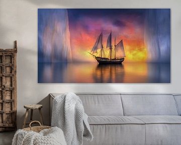 Driemaster in magisch licht en ijs van Preet Lambon