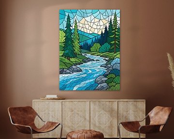 Rustige riviervallei van Artistic