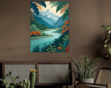 Rustige riviervallei van Artistic