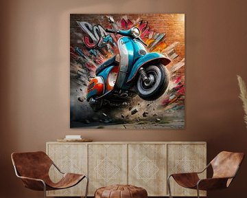 Graffiti scooter van Silvio Schoisswohl