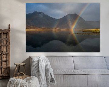 A double rainbow on Isle of Skye in Scotland
