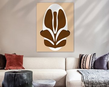Minimalistische illustratie vintage bloem van Amber
