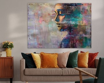 Dromerige Vrouw in Kleuren van Kunst Kriebels