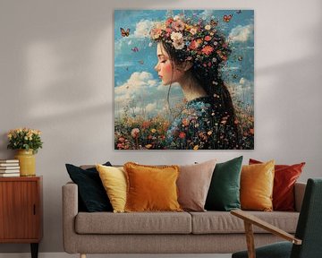Bloemen Vrouw van Blikvanger Schilderijen