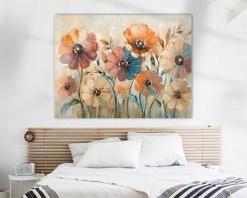 Flower art | Abstract Field with Flowers by Wonderful Art