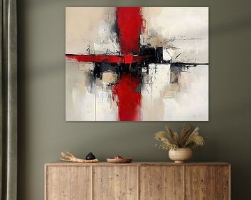 Abstract Red Black Contrast