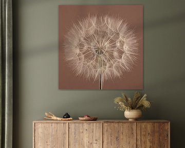 Mocha Mousse met een lichte crème beige Tragopogon van Marjolijn van den Berg