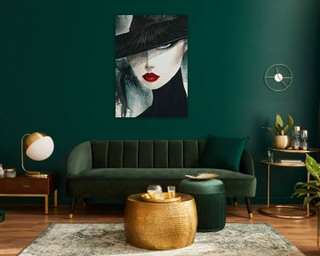 Under the Midnight Hat van Abstract Schilderij