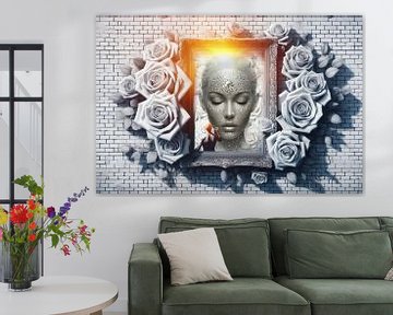 De schoonheid met diamanten en witte rozen van Segaspics