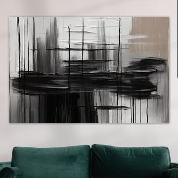 Modernes abstraktes Bild - schwarzweiss