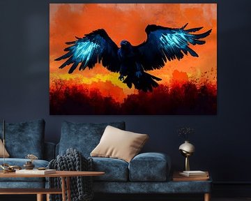 Adelaar bij zonsondergang van Art & Soul Creations
