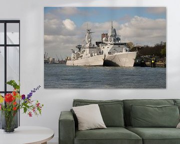 Marineschepen aan de Parkkade van scheepskijkerhavenfotografie