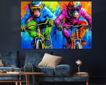 Coole apen op fietsen van ARTemberaubend