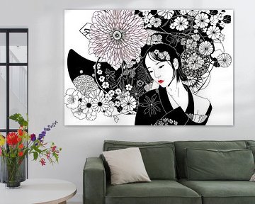 Japan abstrakte Kunst Geisha