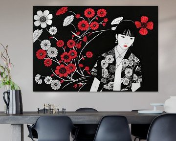 Japanische Kunst Geisha