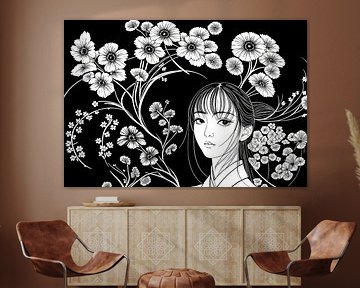 Japanische Kunst Geisha