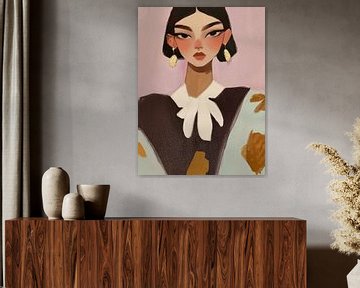 Modern portret in warme kleuren van Carla Van Iersel