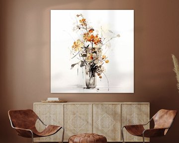 Bouquet of flowers vase filigree elegant still life calm relaxed by gm_designs