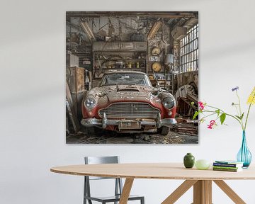 Aston Martin stoffige werkplaats Lost Place klassieke auto van gm_designs