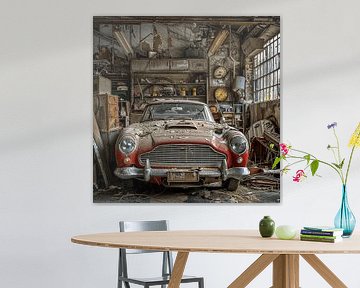 Aston Martin stoffige werkplaats Lost Place klassieke auto van gm_designs