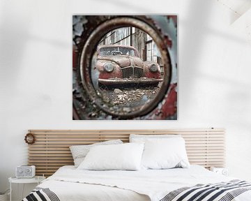 Klassieke auto roest vergeten patina raam verval verloren plaats van gm_designs