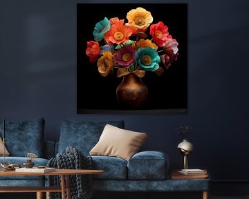 Texturierte Blumenskulptur