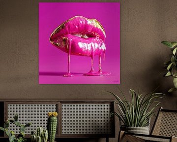 Pink Golden Drip van by Renzo