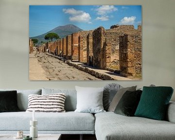 restanten van Pompeji en de vulkaan Vesuvius, Italië van Jan Fritz