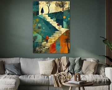 Abstract Schilderij | Layers of Journey van ARTEO Schilderijen
