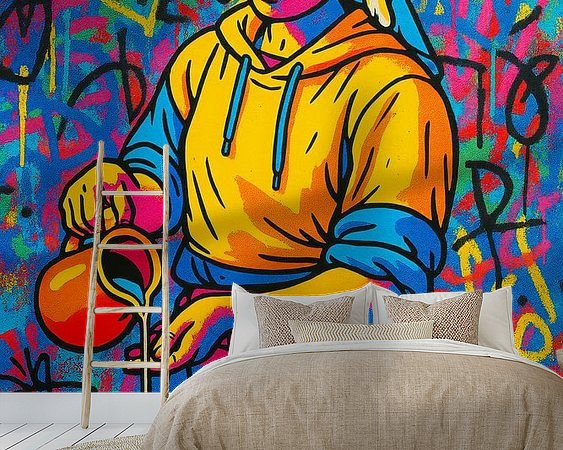 Voorbeeld van het werk in een kamer