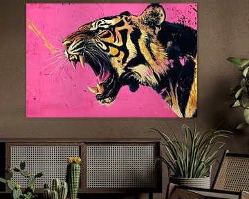 Tijgerkunst op roze achtergrond van Art & Soul Creations