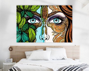 Symbolische gezichten en natuurdetails van Imperial Art House