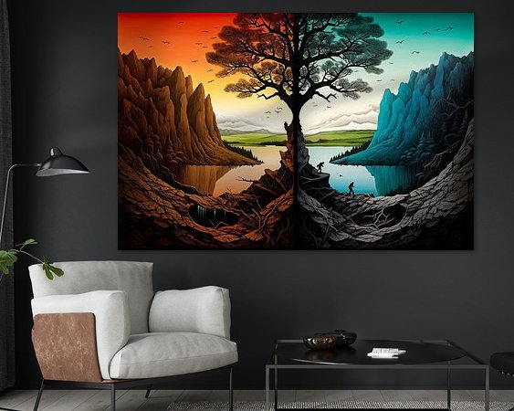Voorbeeld van het werk in een kamer