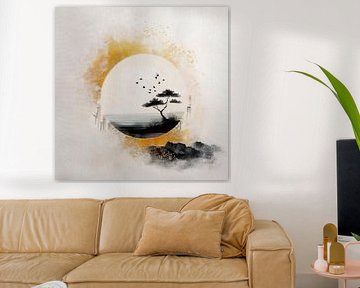 Japandi Art: Japanese ZEN Landscape - 3 by Studio Pieternel