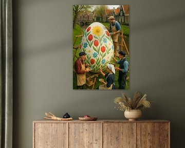 Lentekunst in het Dorp – Een Ei vol Tulpen en Madeliefjes van But First Framing