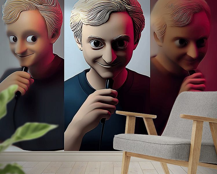 Voorbeeld van het werk in een kamer