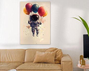 Astronaut met ballon van R Pevitanada