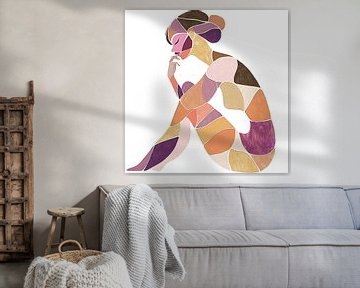 Vormen van Zachtheid – Vrouwelijk Silhouet in Pastel van Karina Brouwer